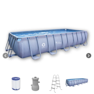 Set Piscina Estructural Rectangular 540x250x100 cm 13m3 13000Lt + Bomba y Escalera