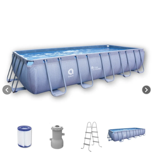 Set Piscina Estructural Rectangular 540x250x100 cm 13m3 13000Lt + Bomba y Escalera
