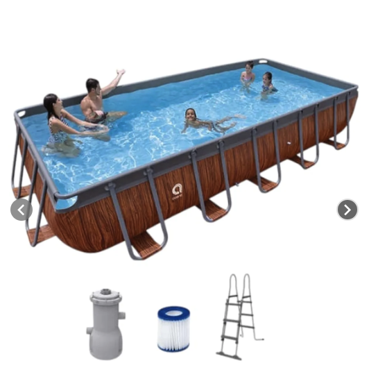 Piscina Estructural Rectangular con Accesorios 17823EU-2 MARRON